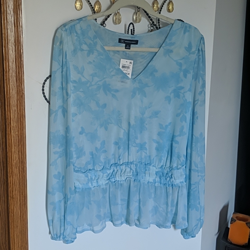 Flowy Blue Dress Top (XL)